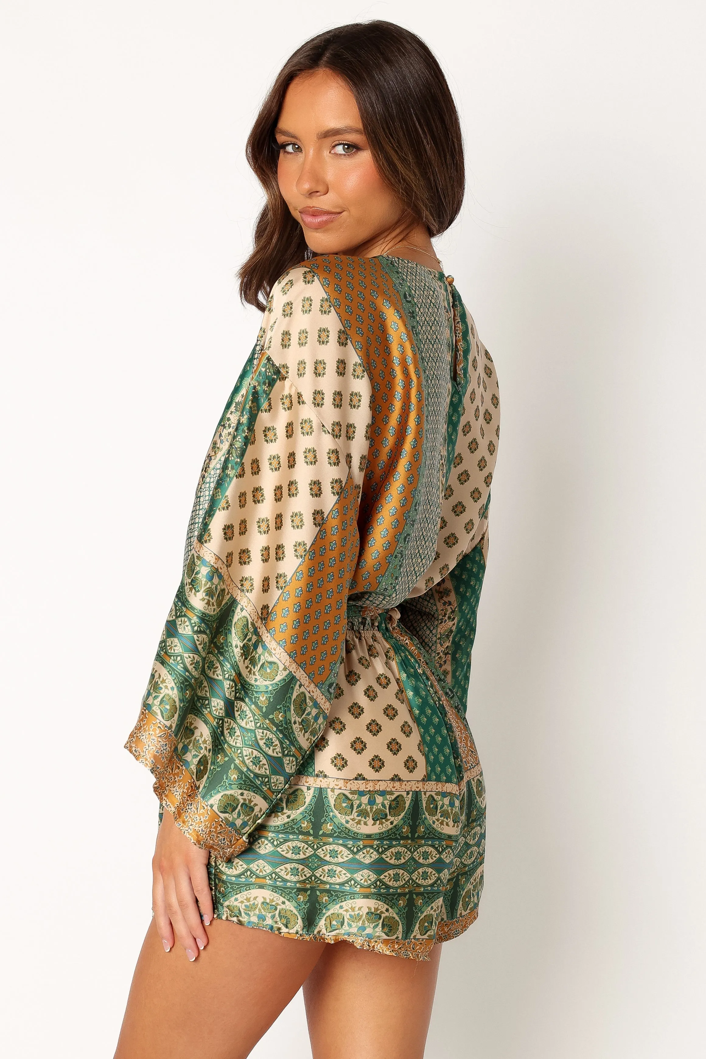 Elyse Romper - Green sold by Petal & Pup product image thumbnail 4