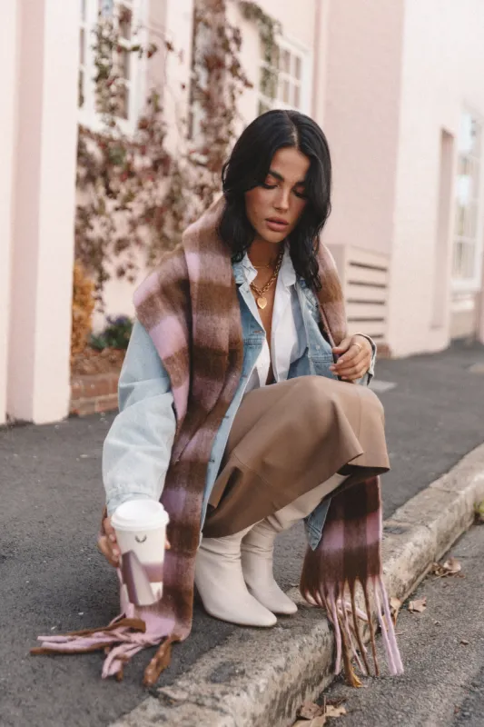 Ginnie Scarf - Pink Check sold by Petal & Pup