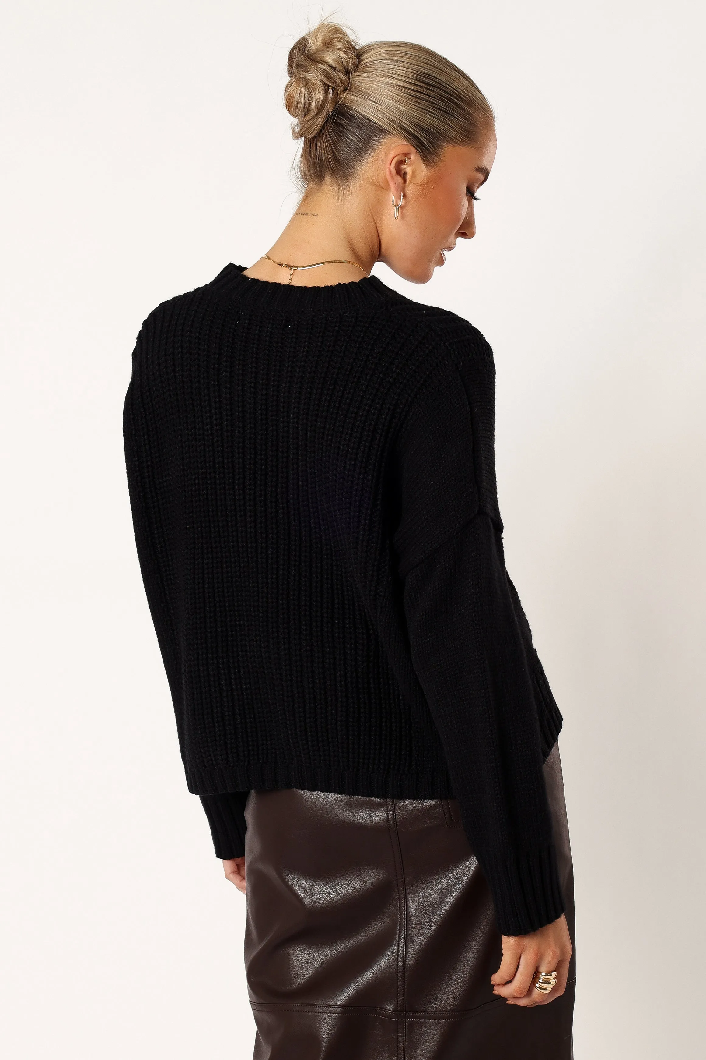Arlette Textured Knit Sweater - Black sold by Petal & Pup product image thumbnail 3