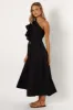 Holland One Shoulder Midi Dress - Black sold by Petal & Pup