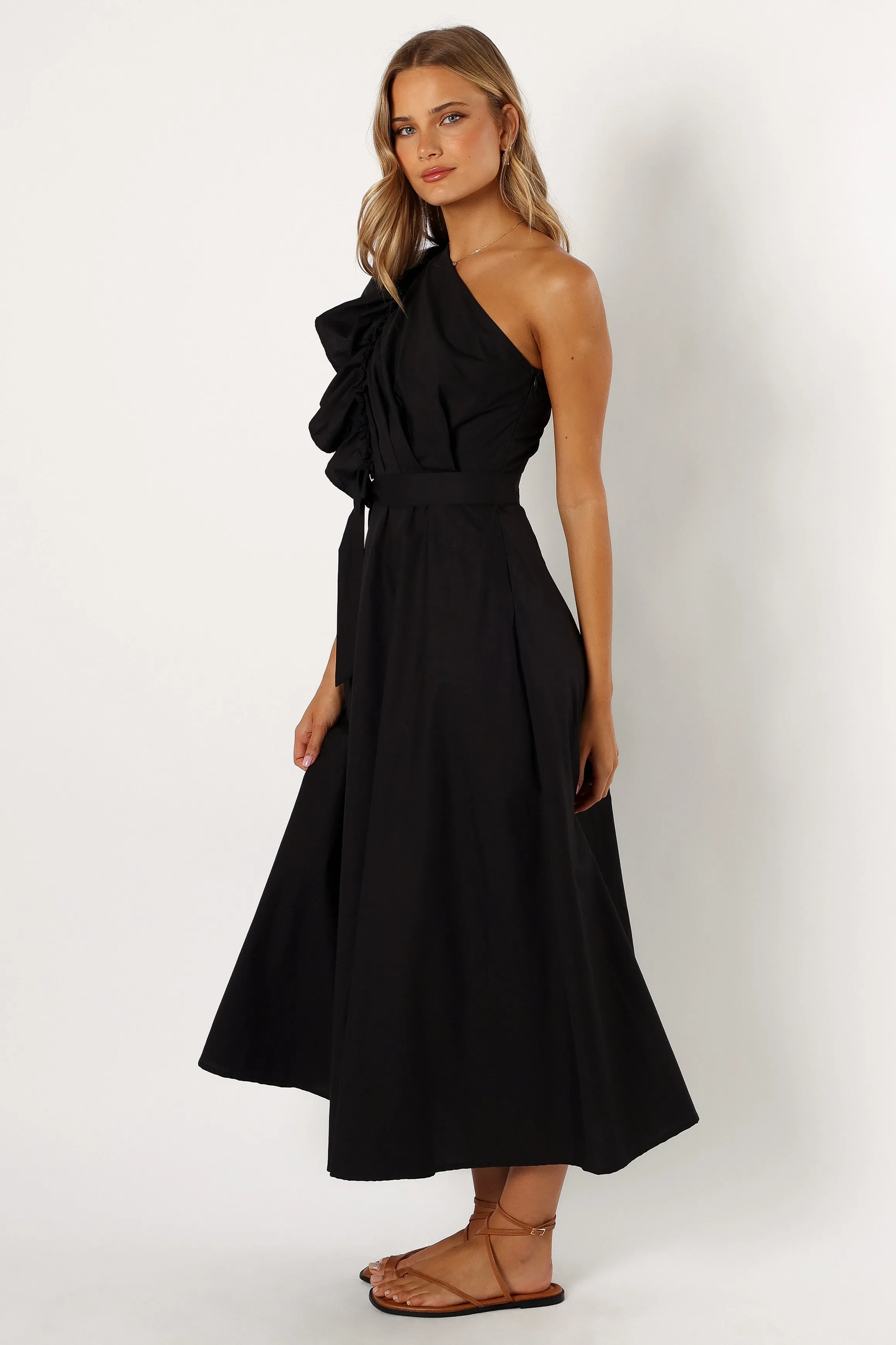 Holland One Shoulder Midi Dress - Black sold by Petal & Pup product image thumbnail 3