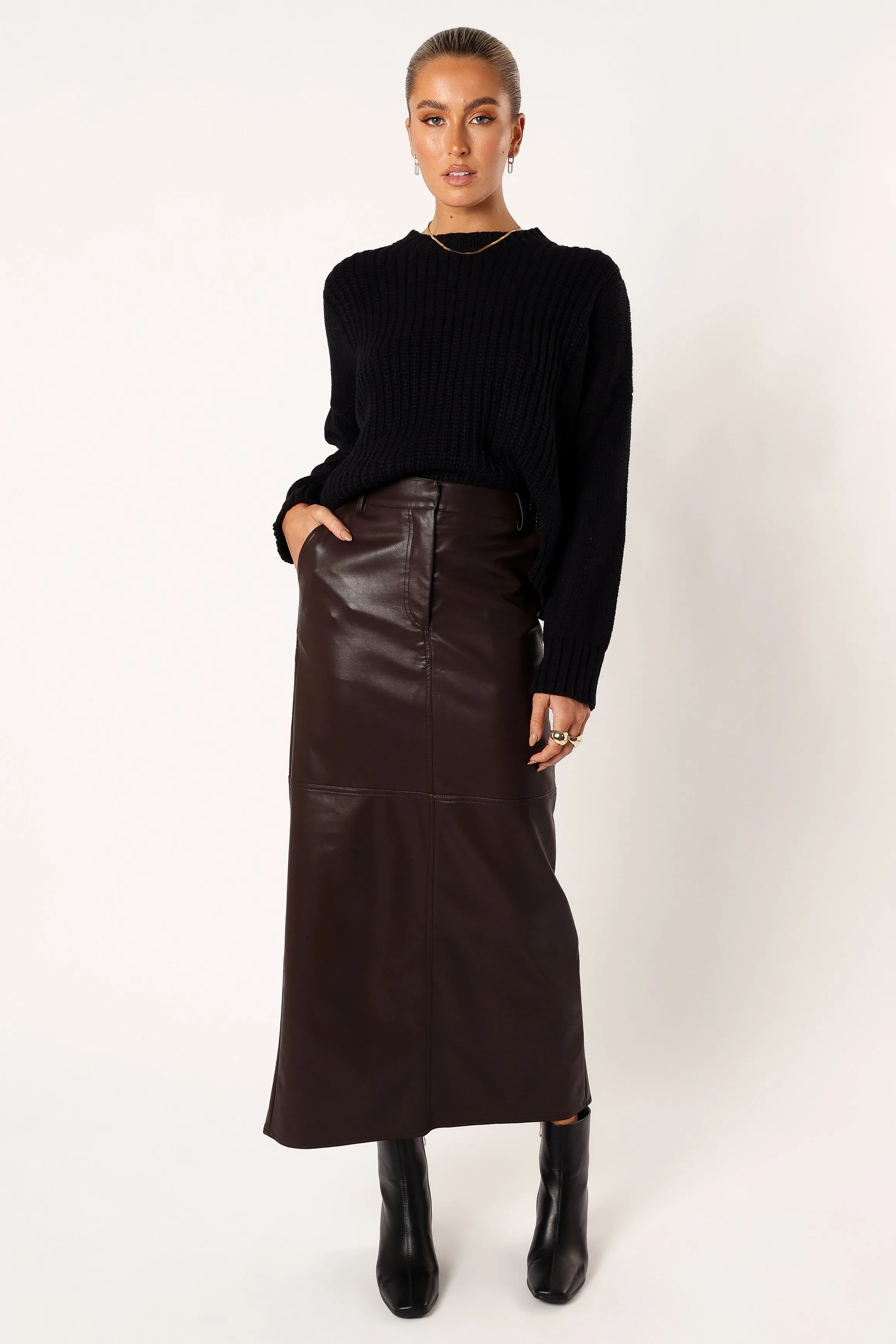 Arlette Textured Knit Sweater - Black sold by Petal & Pup product image thumbnail 5