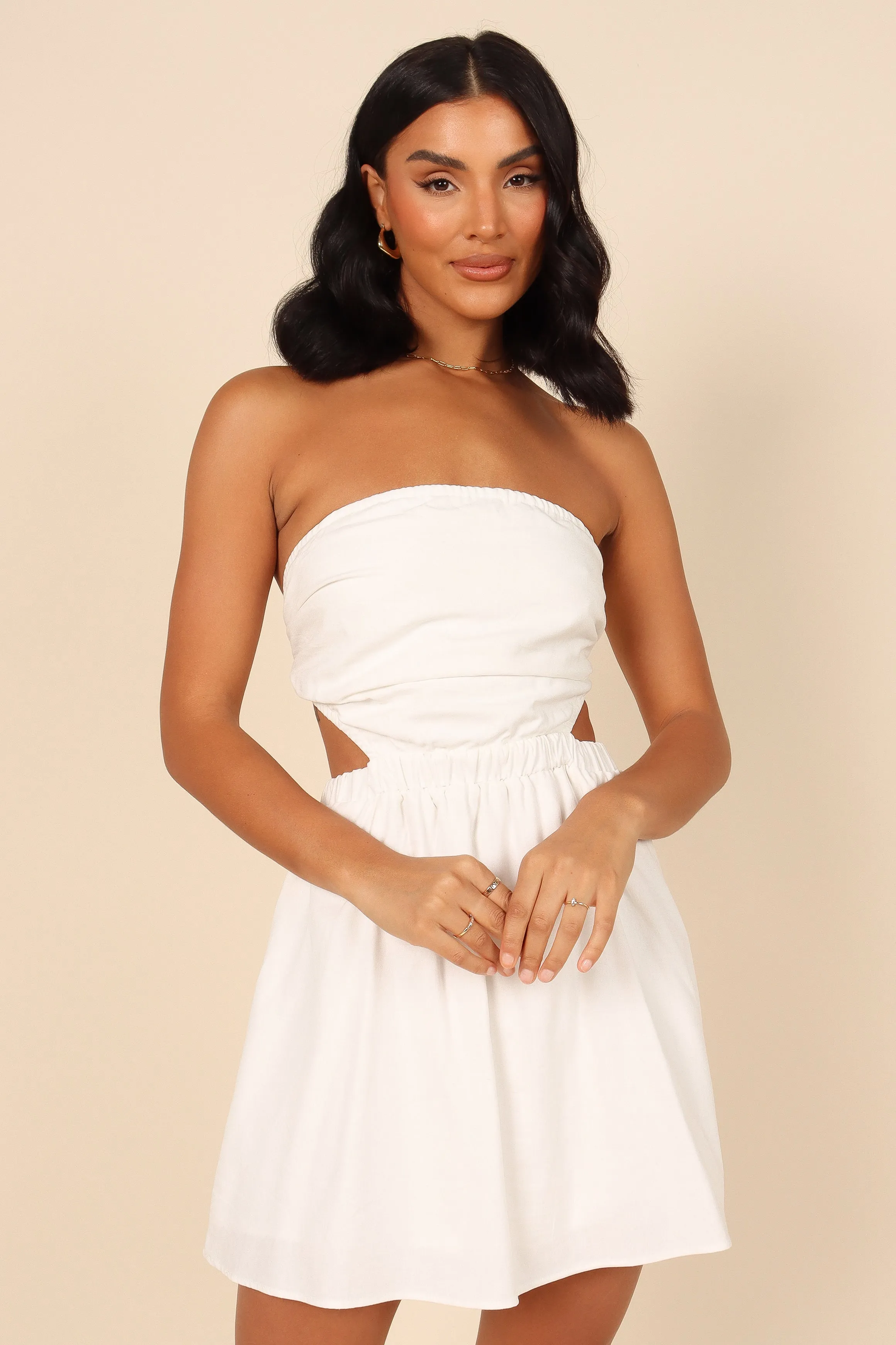 Nandita Mini Cutout Dress - White sold by Petal & Pup product image thumbnail 3