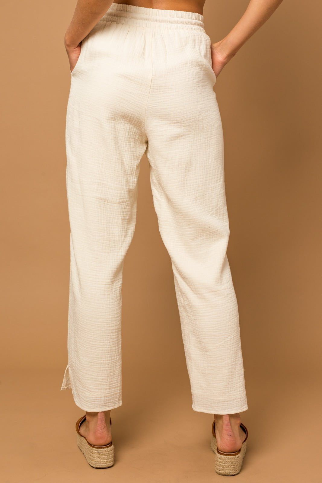 Benny High Waisted Pants - Cream sold by Petal & Pup product image thumbnail 4