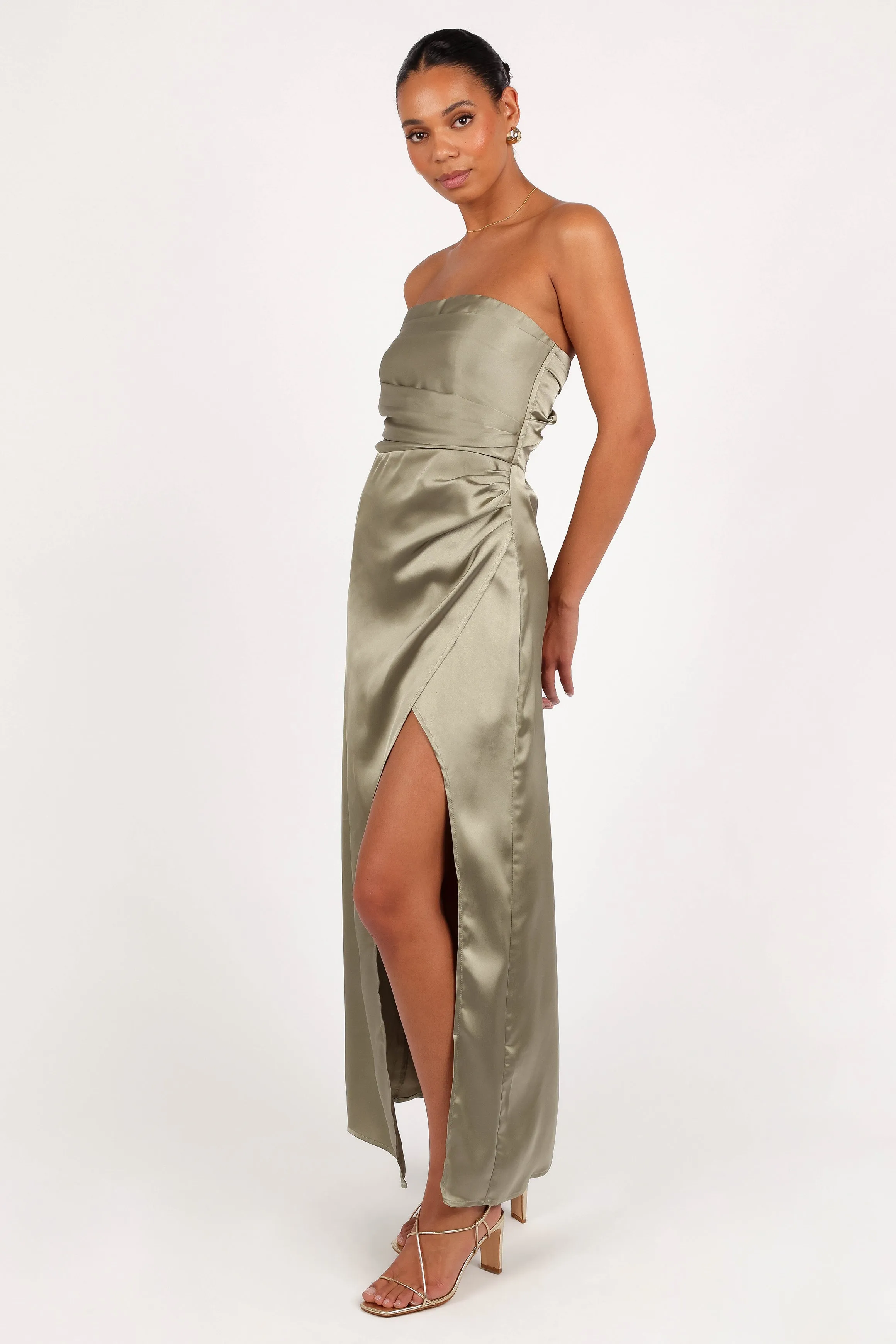 Kara Strapless Maxi Dress - Olive sold by Petal & Pup product image thumbnail 4