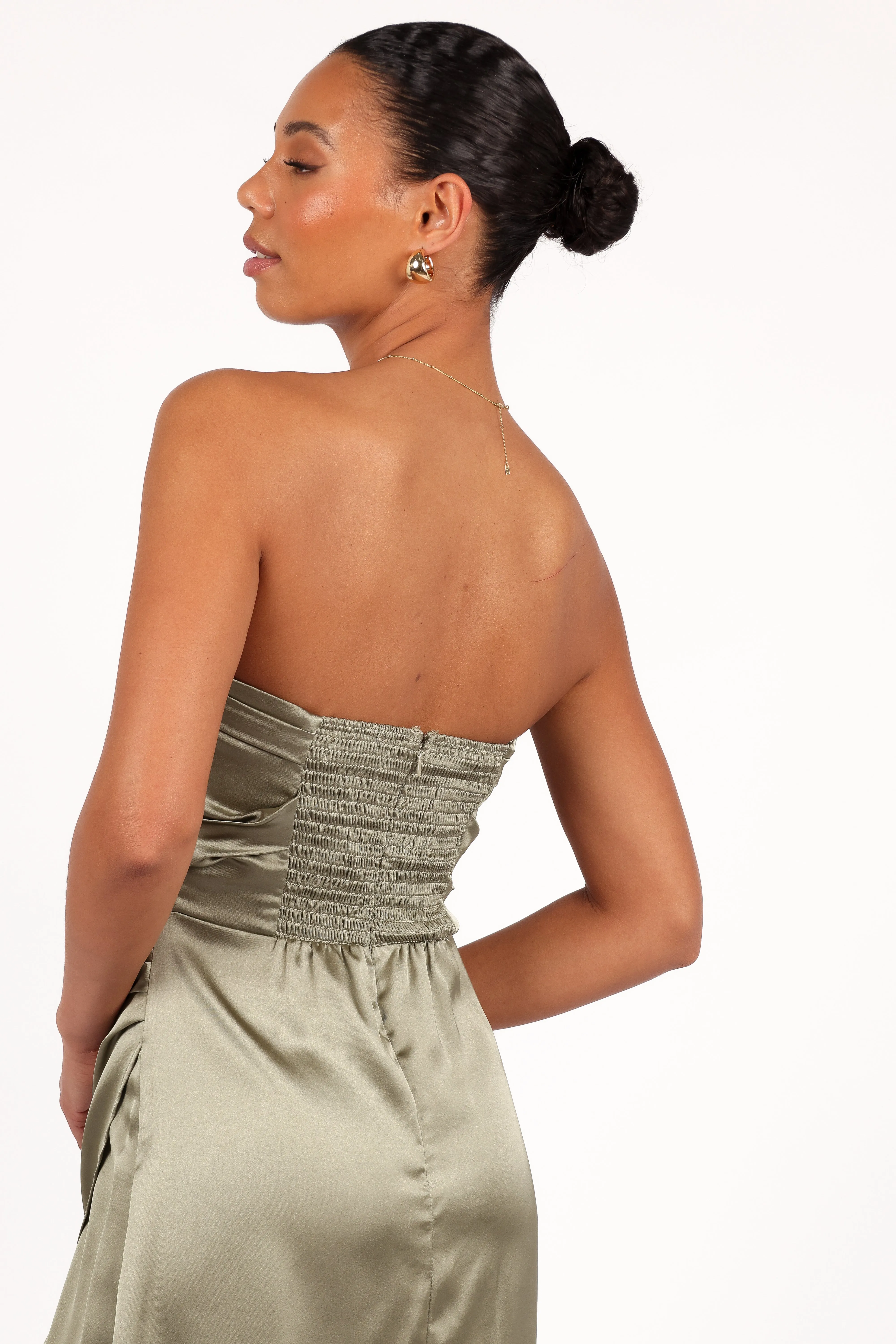 Kara Strapless Maxi Dress - Olive sold by Petal & Pup product image thumbnail 5