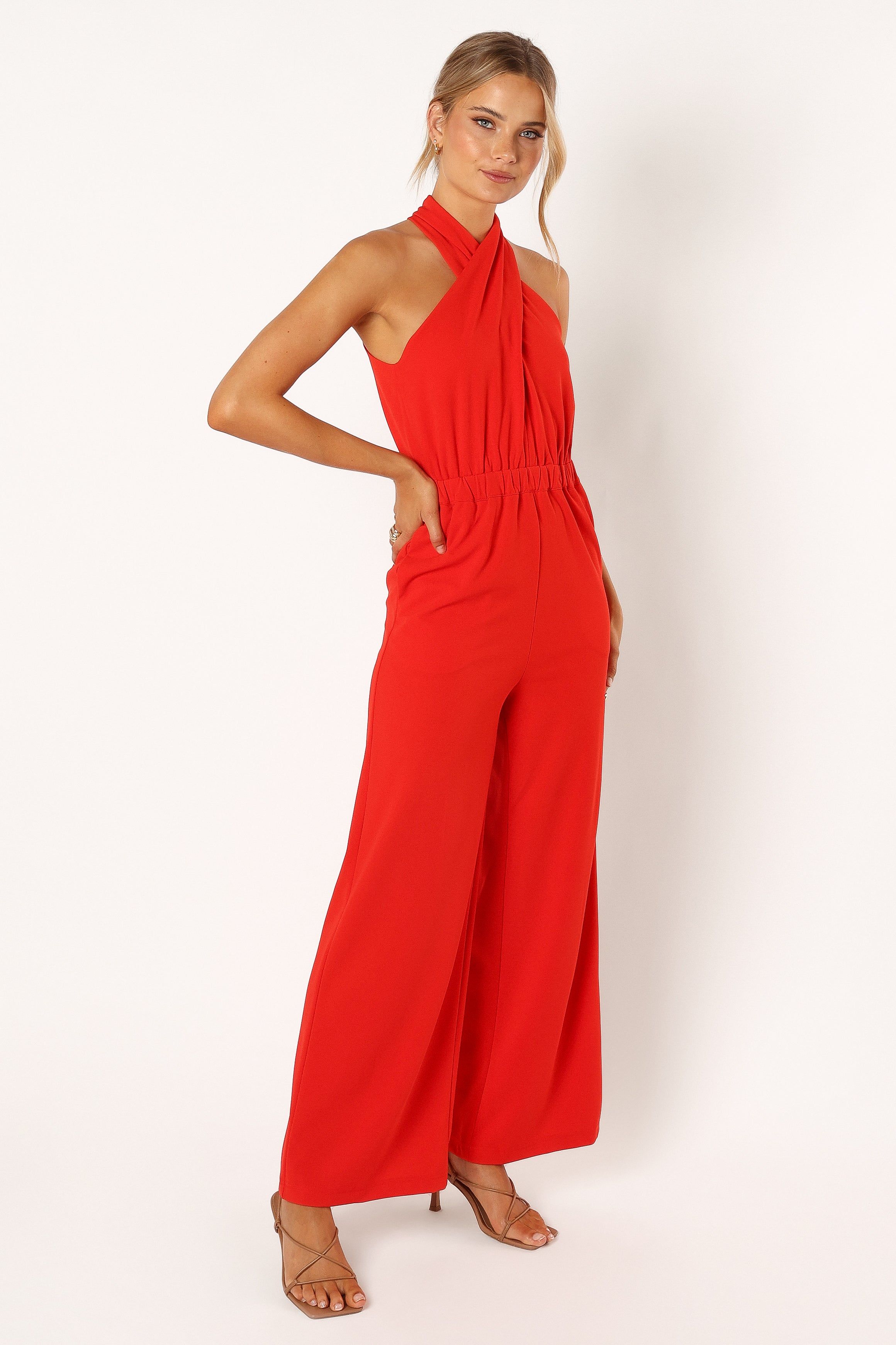Georgie Halter Jumpsuit - Red sold by Petal & Pup product image thumbnail 4