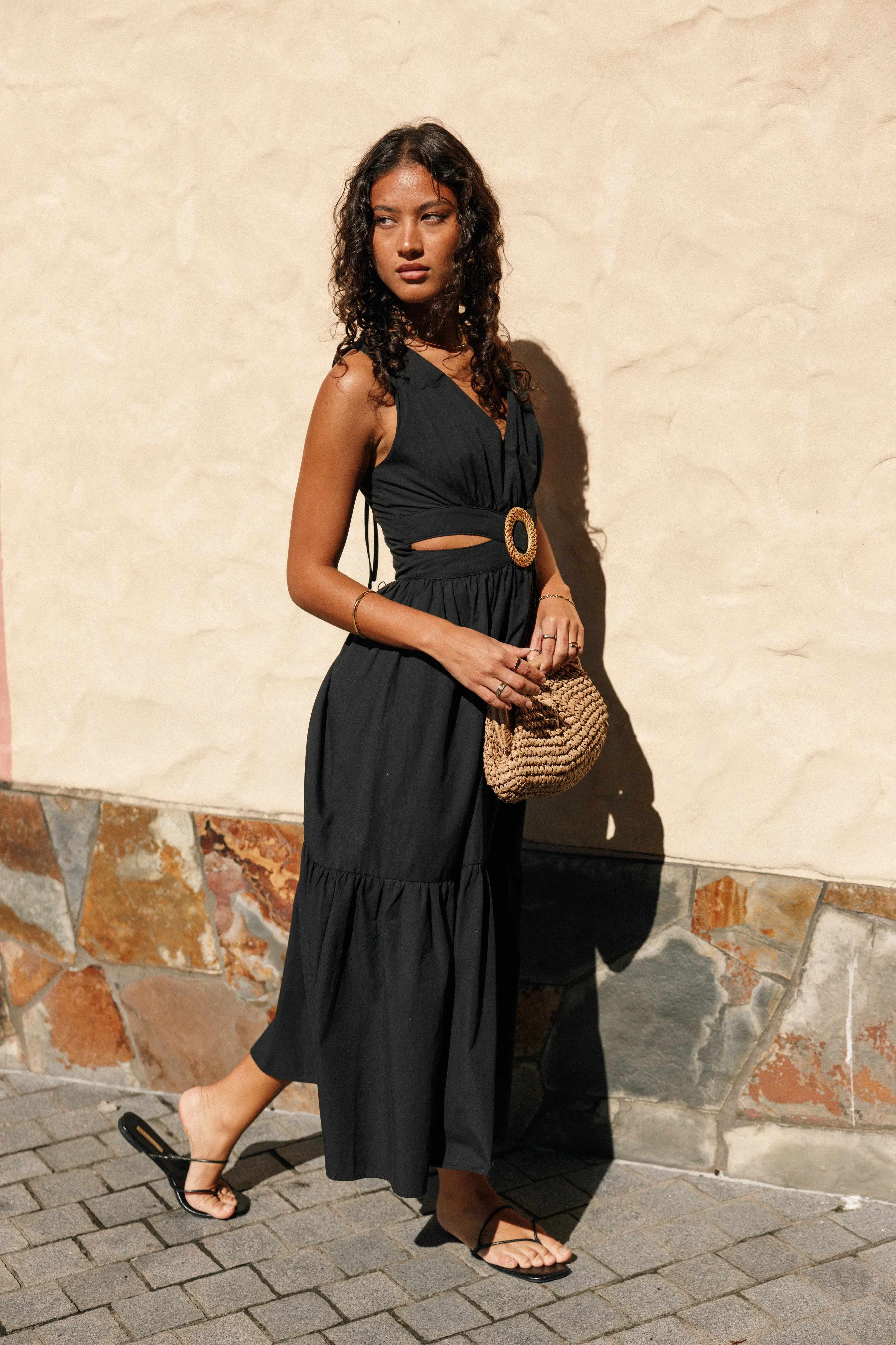Carmella Midi Dress - Black sold by Petal & Pup