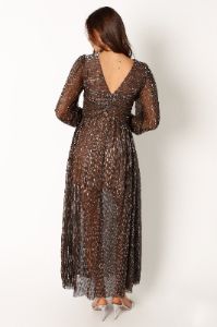 Lustre Long Sleeve Midi Dress - Bronze sold by Petal & Pup