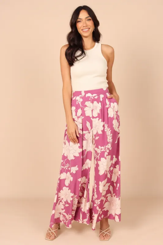 Lilliana High Waisted Wide Leg Pants - Pink sold by Petal & Pup