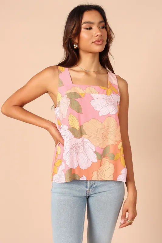 Grace Top - Pink Floral sold by Petal & Pup