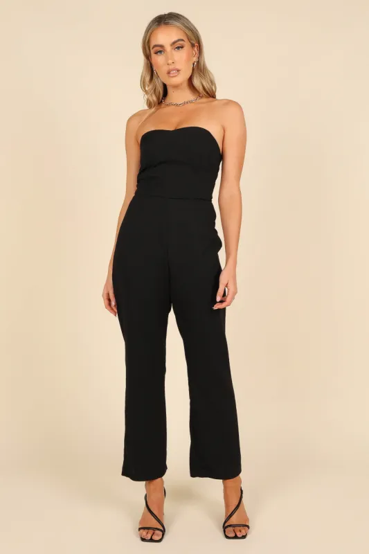 Nadia Strapless Jumpsuit - Black sold by Petal & Pup