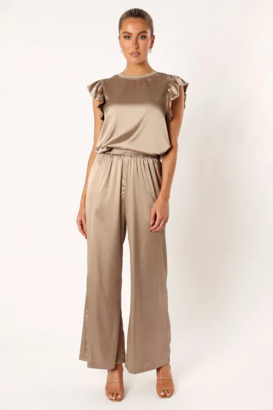 Tillie Two Piece Pant Set - Olive sold by Petal & Pup