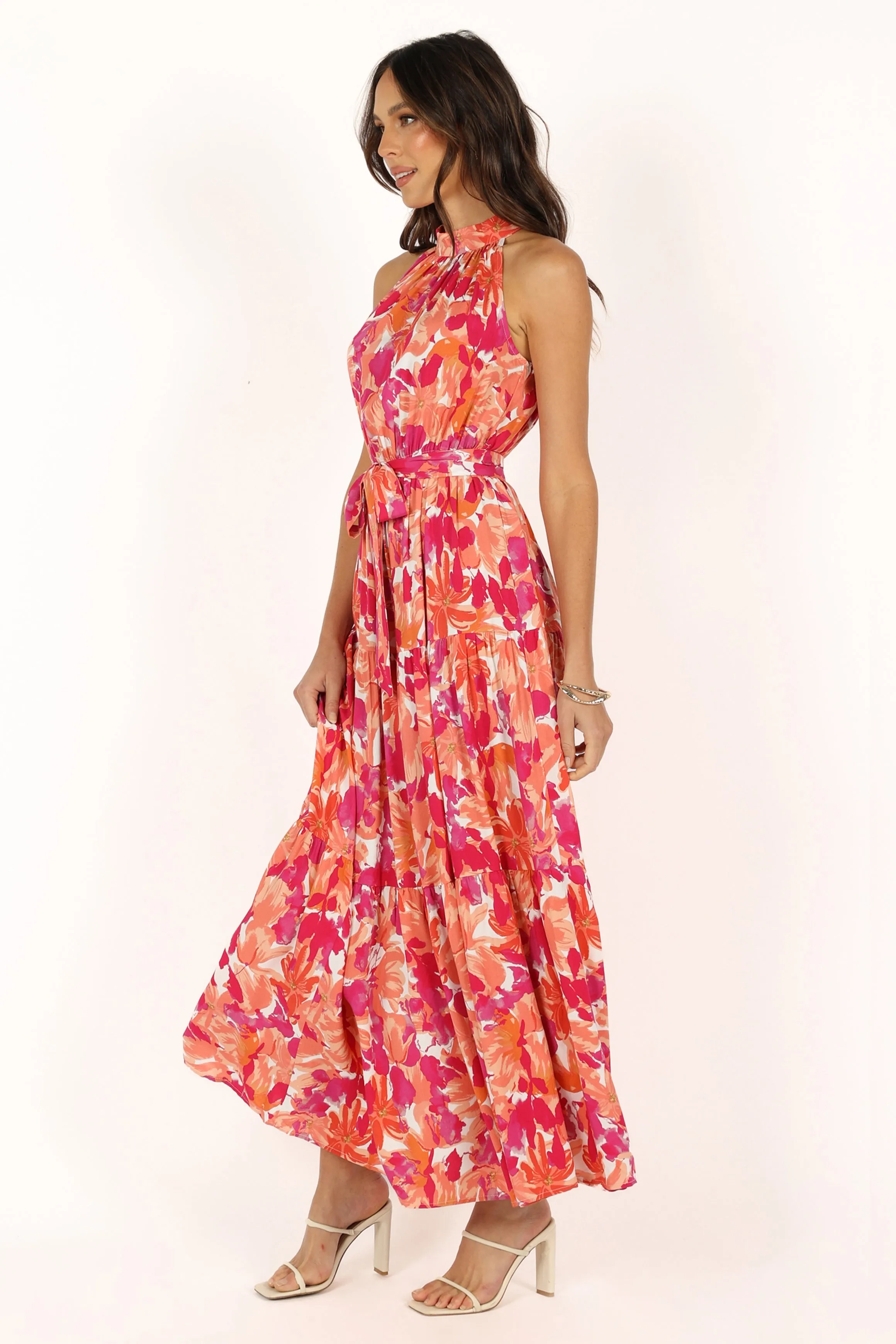 Caroline Maxi Halter Dress - Red Orange sold by Petal & Pup product image thumbnail 5