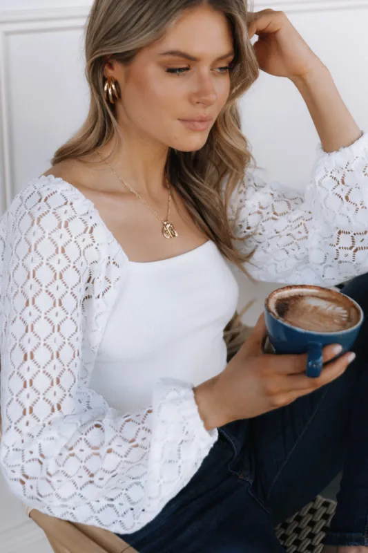 Natasha Long Sleeve Lace Top - Ivory made by Petal & Pup