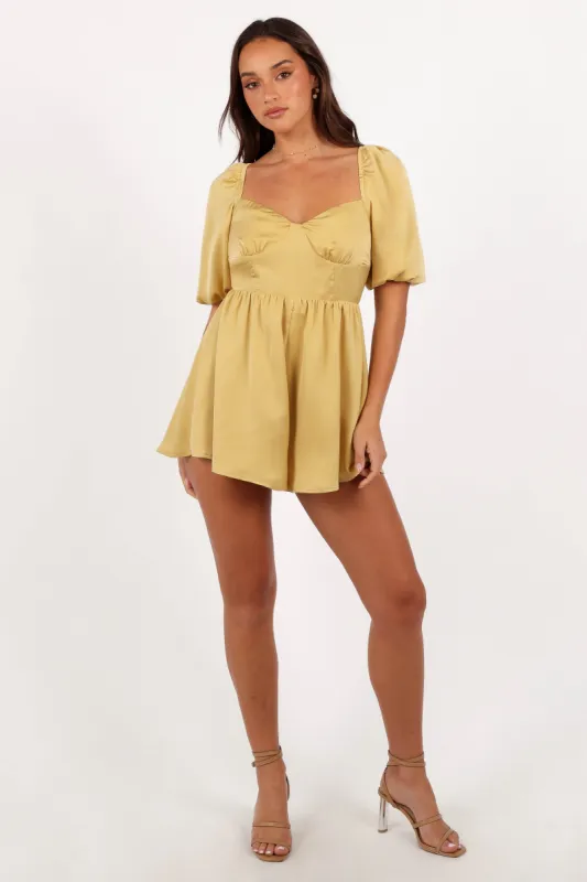 Billie Romper - Honeysuckle Yellow sold by Petal & Pup