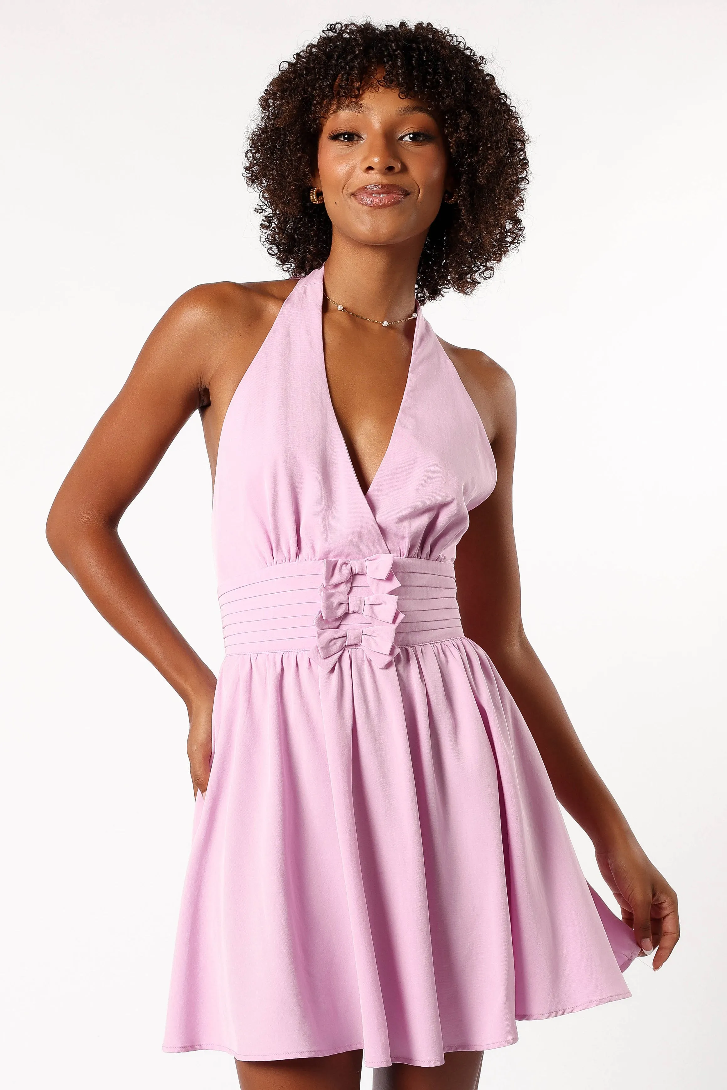 Leigh Halterneck Mini Dress - Lavender sold by Petal & Pup product image thumbnail 5