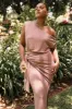 Santiago Off Shoulder Midi Dress - Dusty Rose sold by Petal & Pup