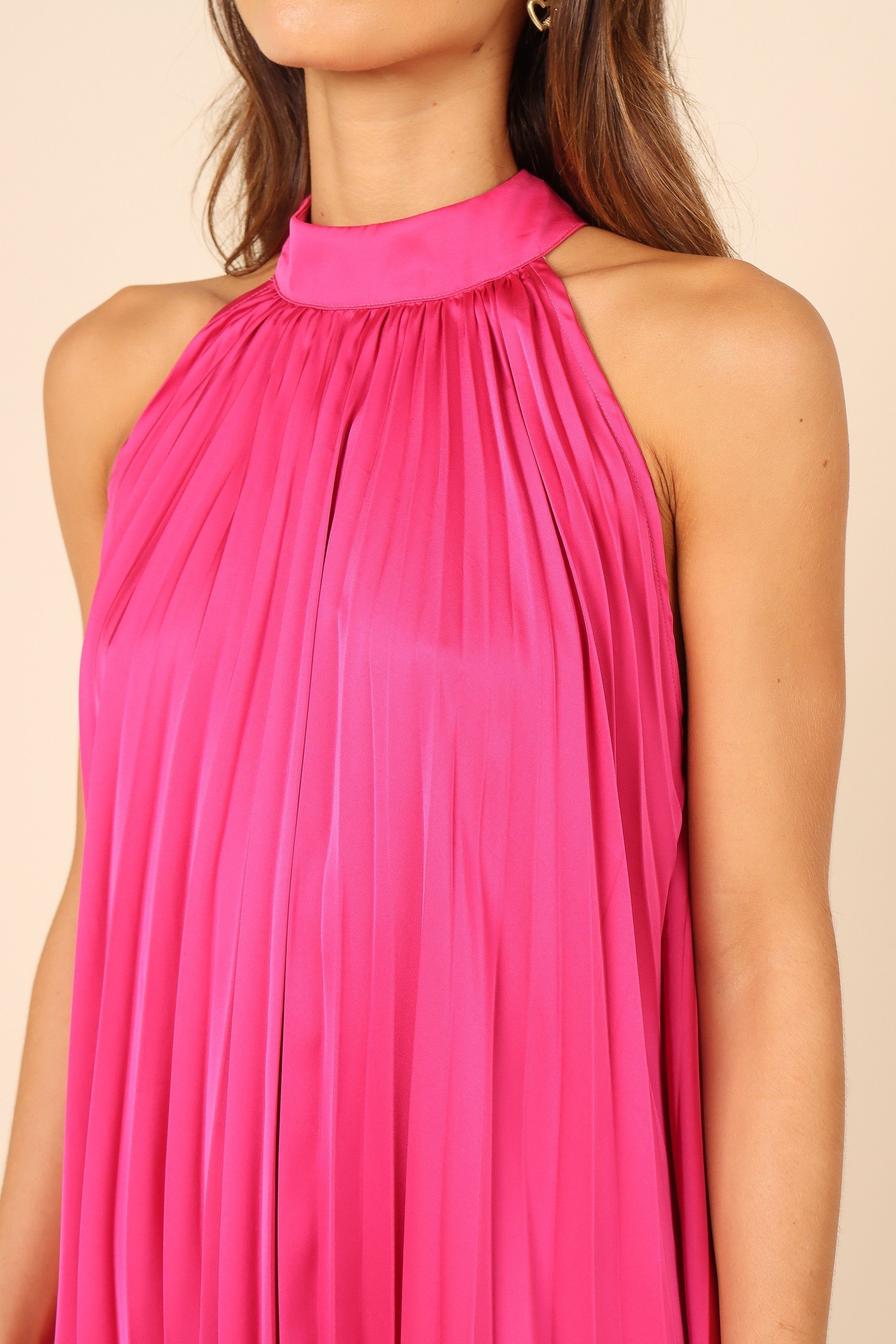 Ginnee Pleated Mini Dress - Hot Pink sold by Petal & Pup product image thumbnail 9