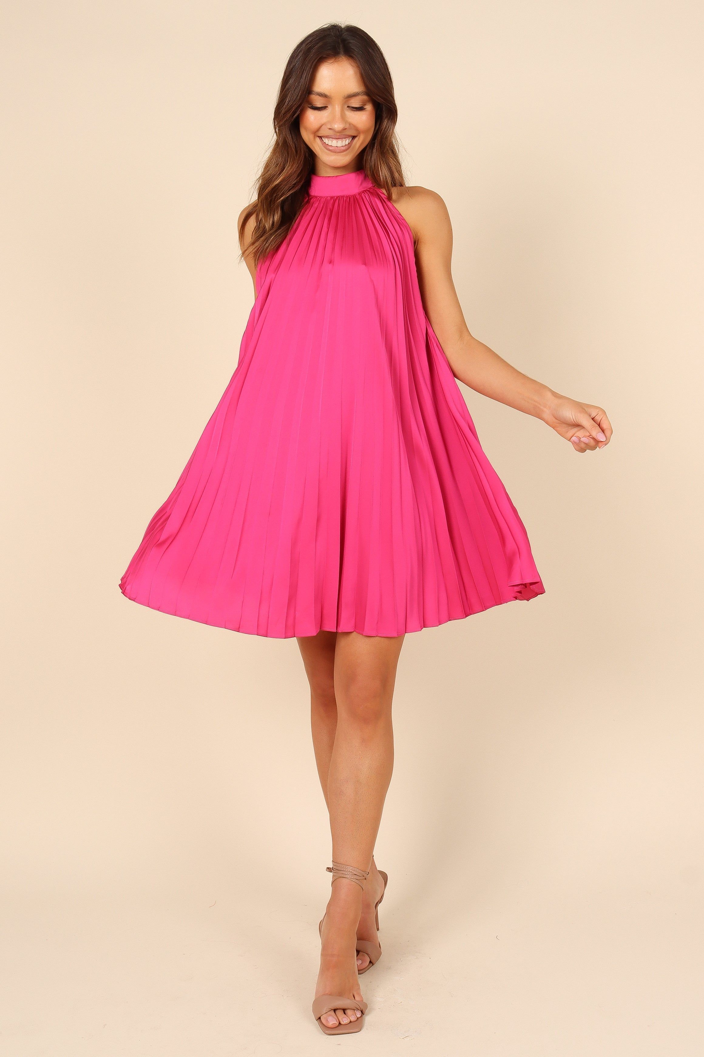 Ginnee Pleated Mini Dress - Hot Pink sold by Petal & Pup product image thumbnail 8