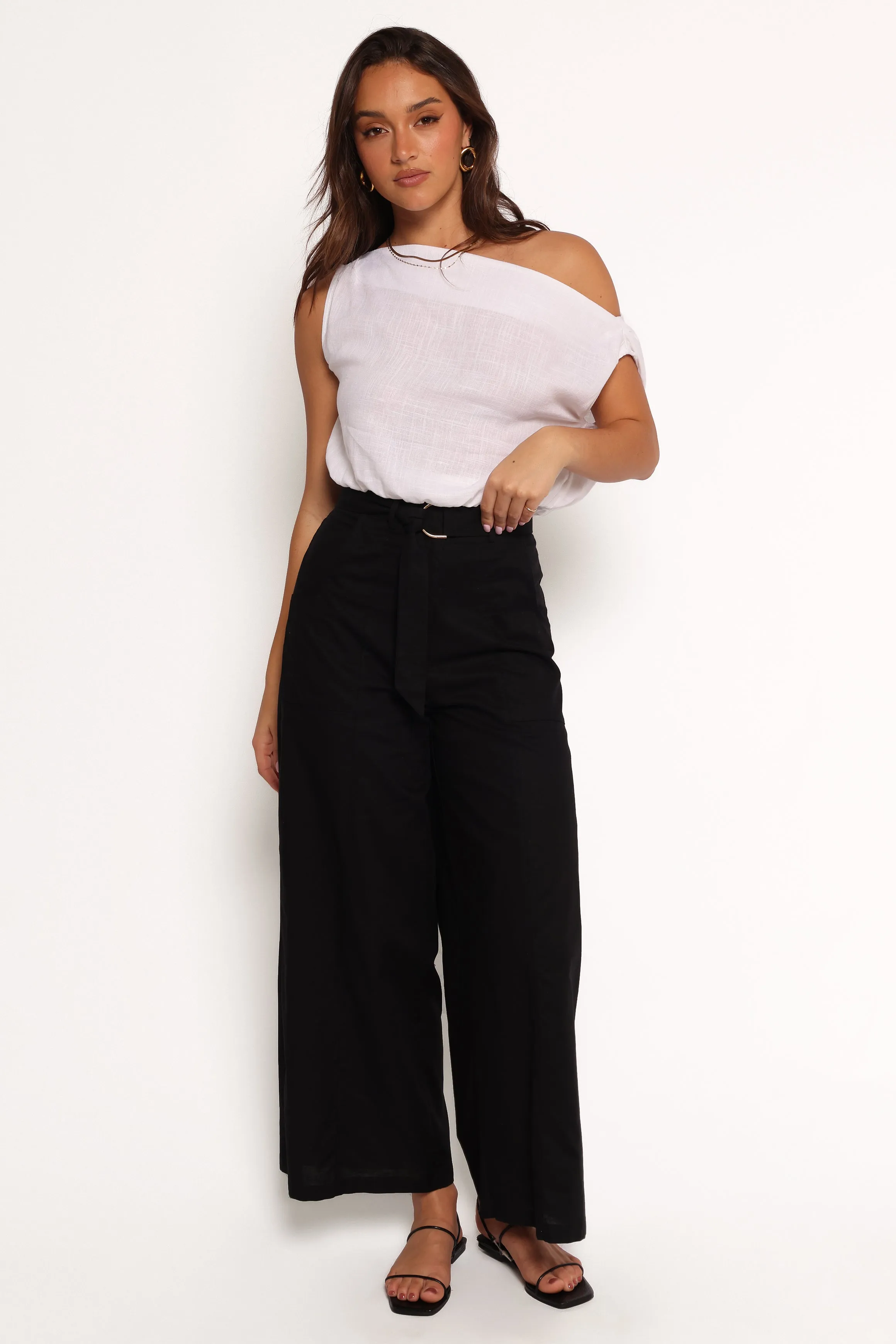 Sadie Wide Leg Pant - Black sold by Petal & Pup