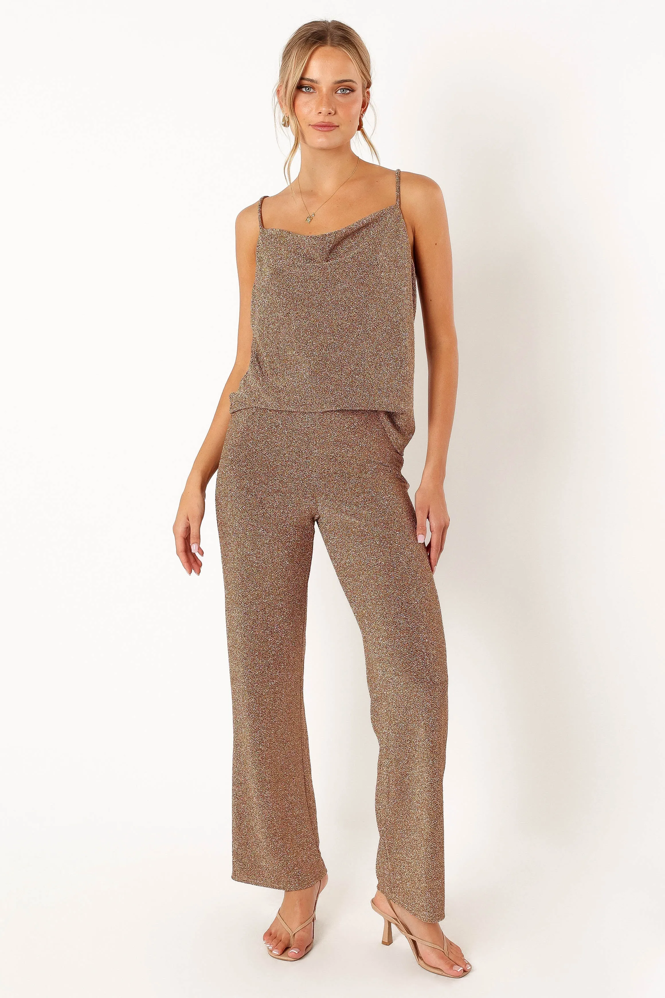 Luann Wide Leg Pants - Rose Gold sold by Petal & Pup product image thumbnail 3