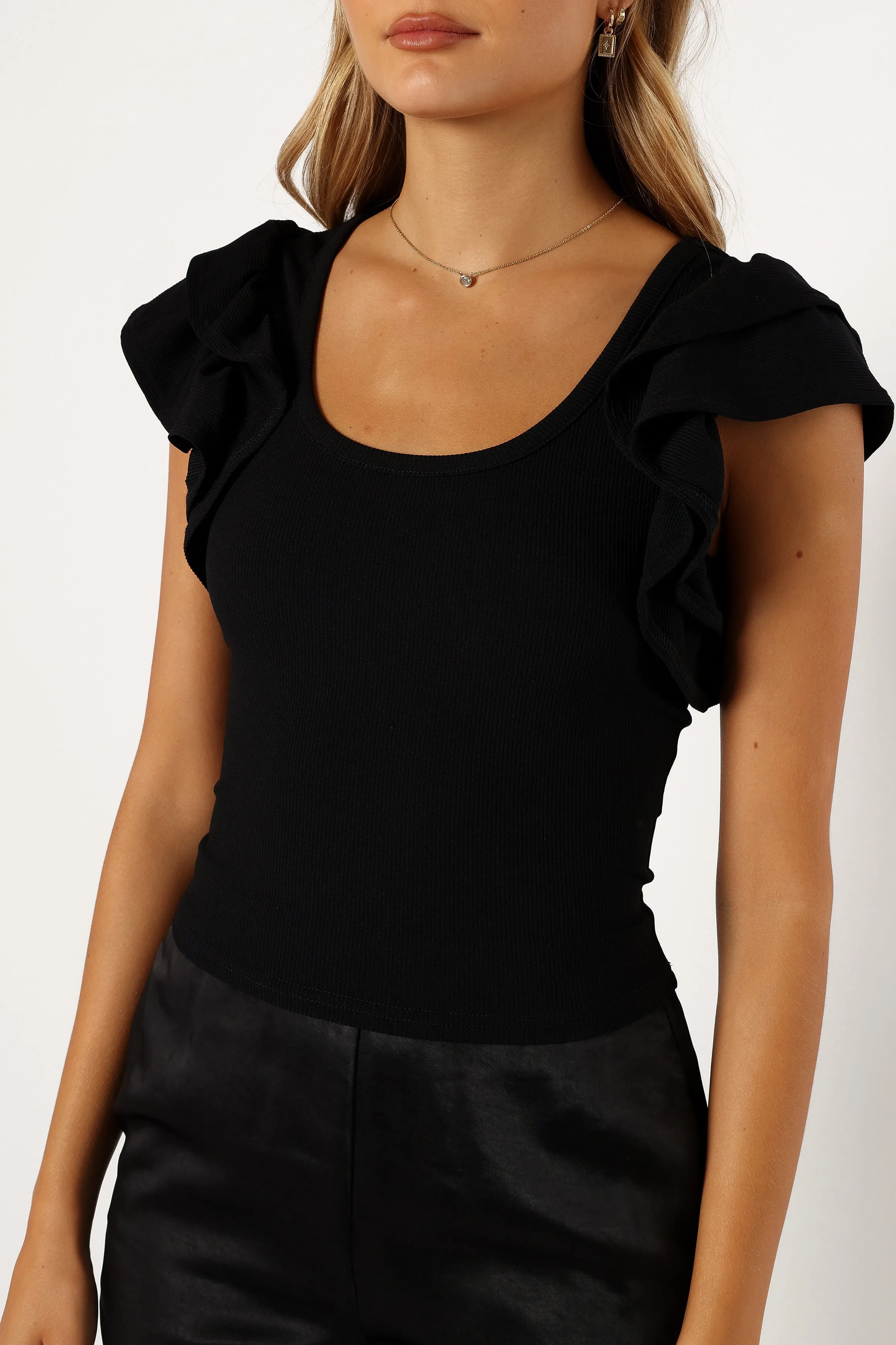 Loren Ribbed Top - Black sold by Petal & Pup product image thumbnail 2