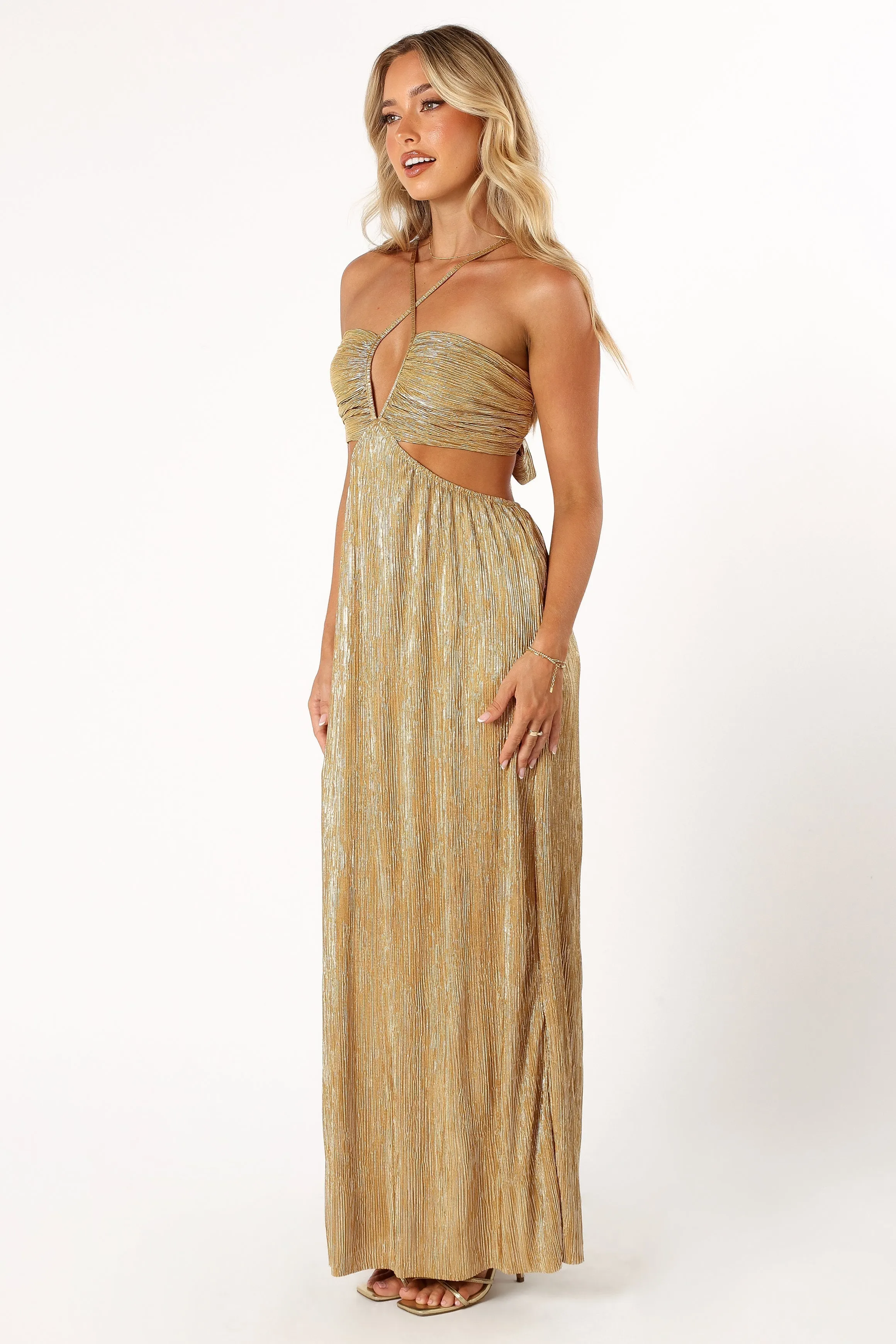 Beyz Midi Dress - Gold sold by Petal & Pup product image thumbnail 4