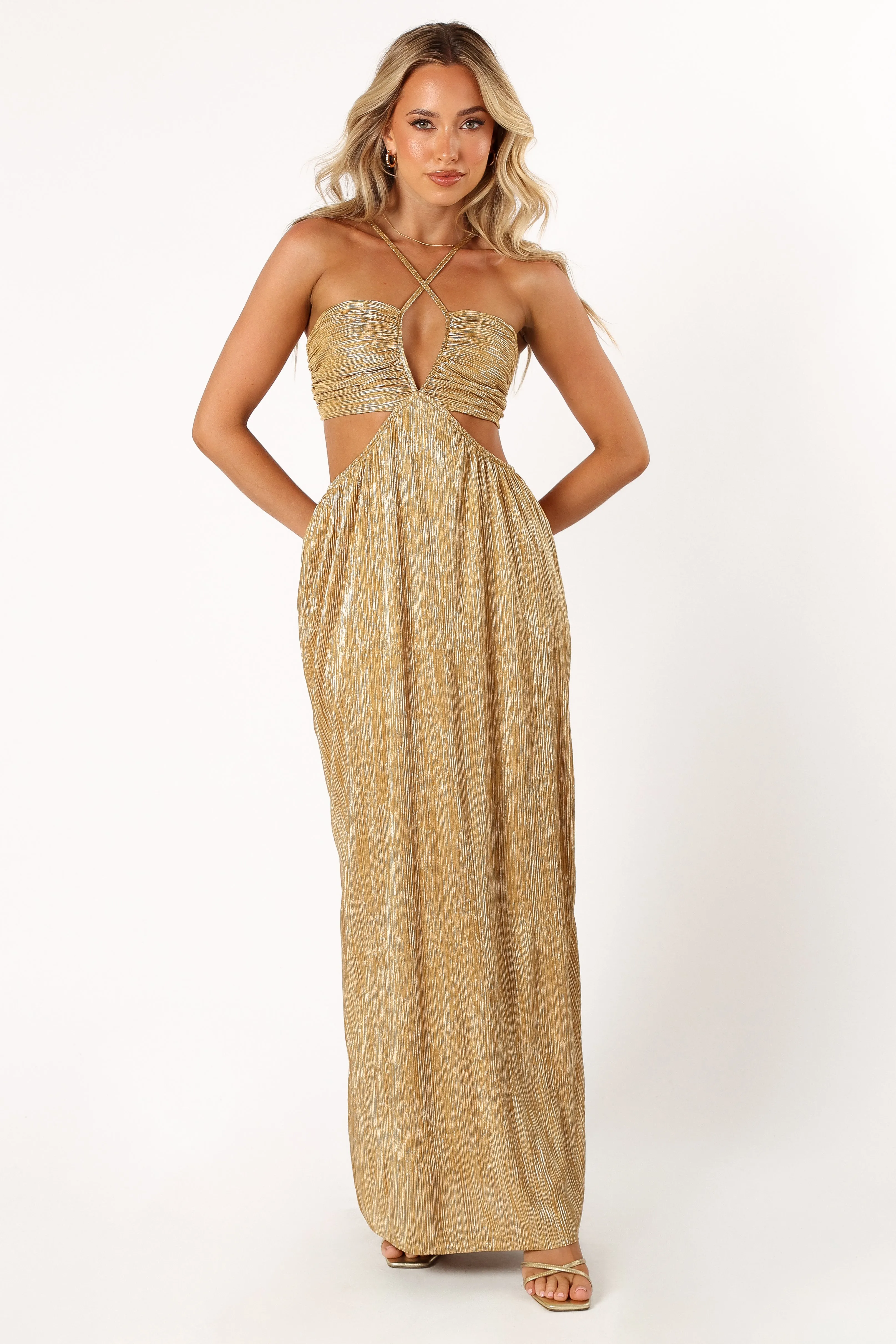 Beyz Midi Dress - Gold sold by Petal & Pup product image thumbnail 2