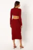 Jonah Long Sleeve Midi Dress - Red Dhalia sold by Petal & Pup