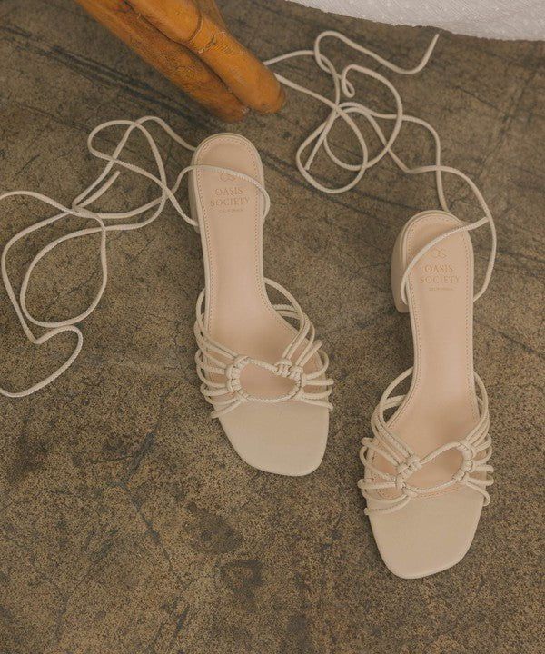 Knotted Lace Up Heel - Beige sold by Petal & Pup product image thumbnail 3