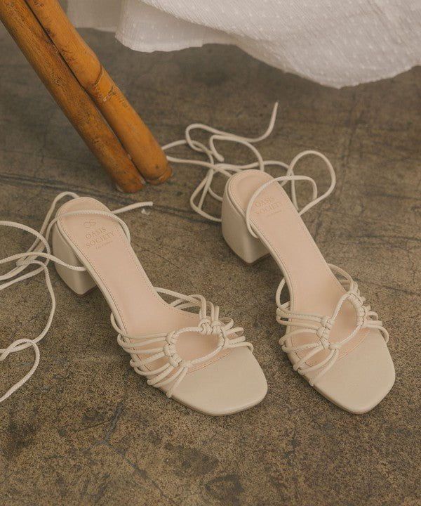 Knotted Lace Up Heel - Beige sold by Petal & Pup product image thumbnail 4