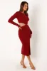 Jonah Long Sleeve Midi Dress - Red Dhalia sold by Petal & Pup