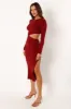 Jonah Long Sleeve Midi Dress - Red Dhalia sold by Petal & Pup