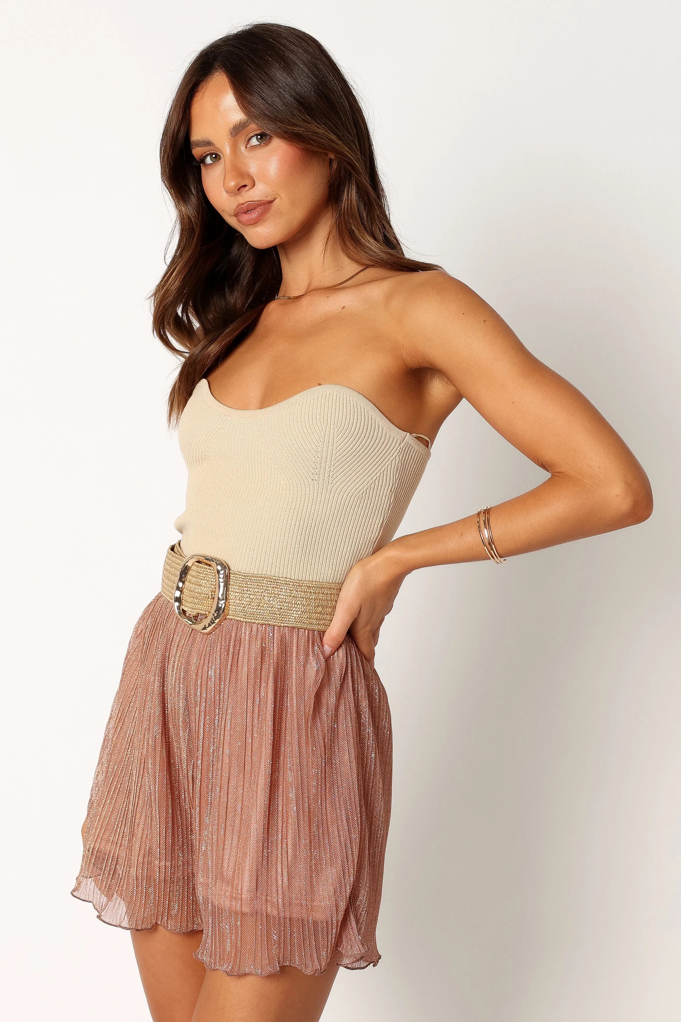 Nancy Plisse Shorts - Rose Gold sold by Petal & Pup product image thumbnail 3