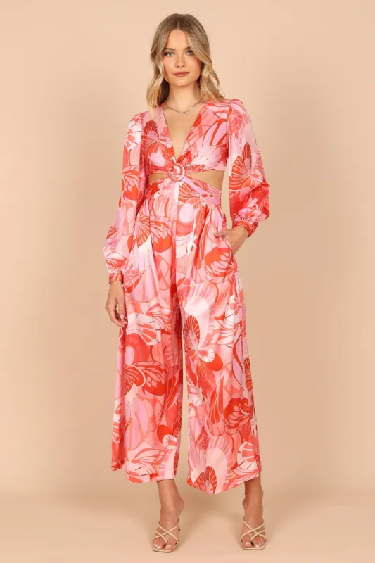Melanie Wide Leg Jumpsuit - Pink/Red sold by Petal & Pup