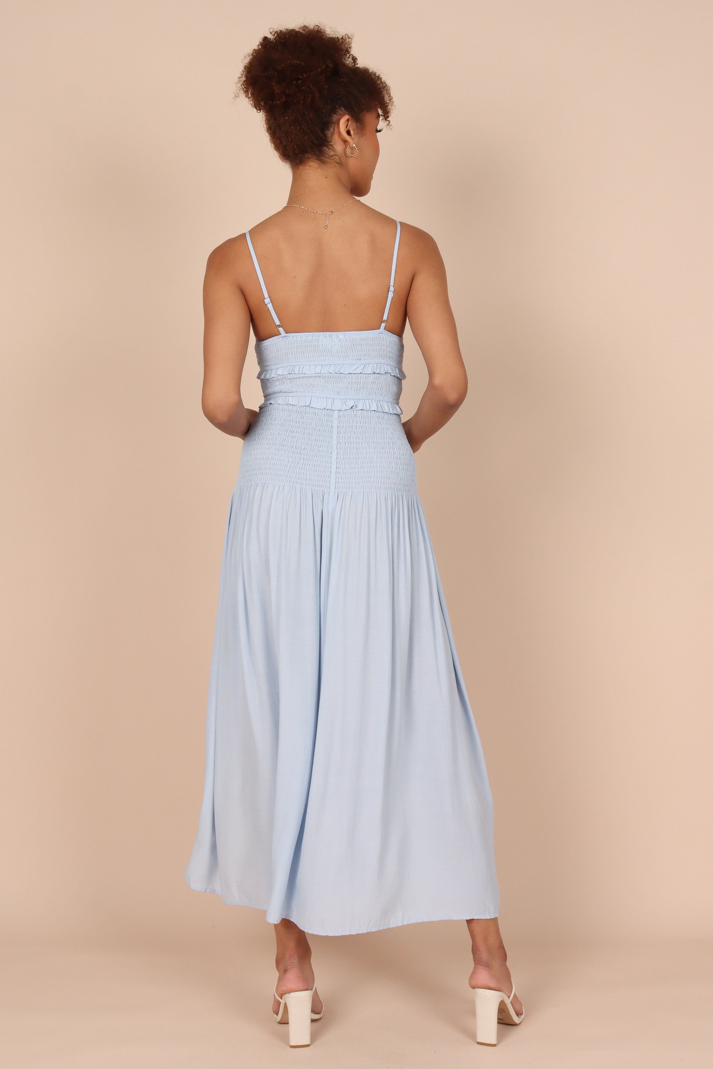 Bell Shirred Midi Dress - Blue sold by Petal & Pup product image thumbnail 2
