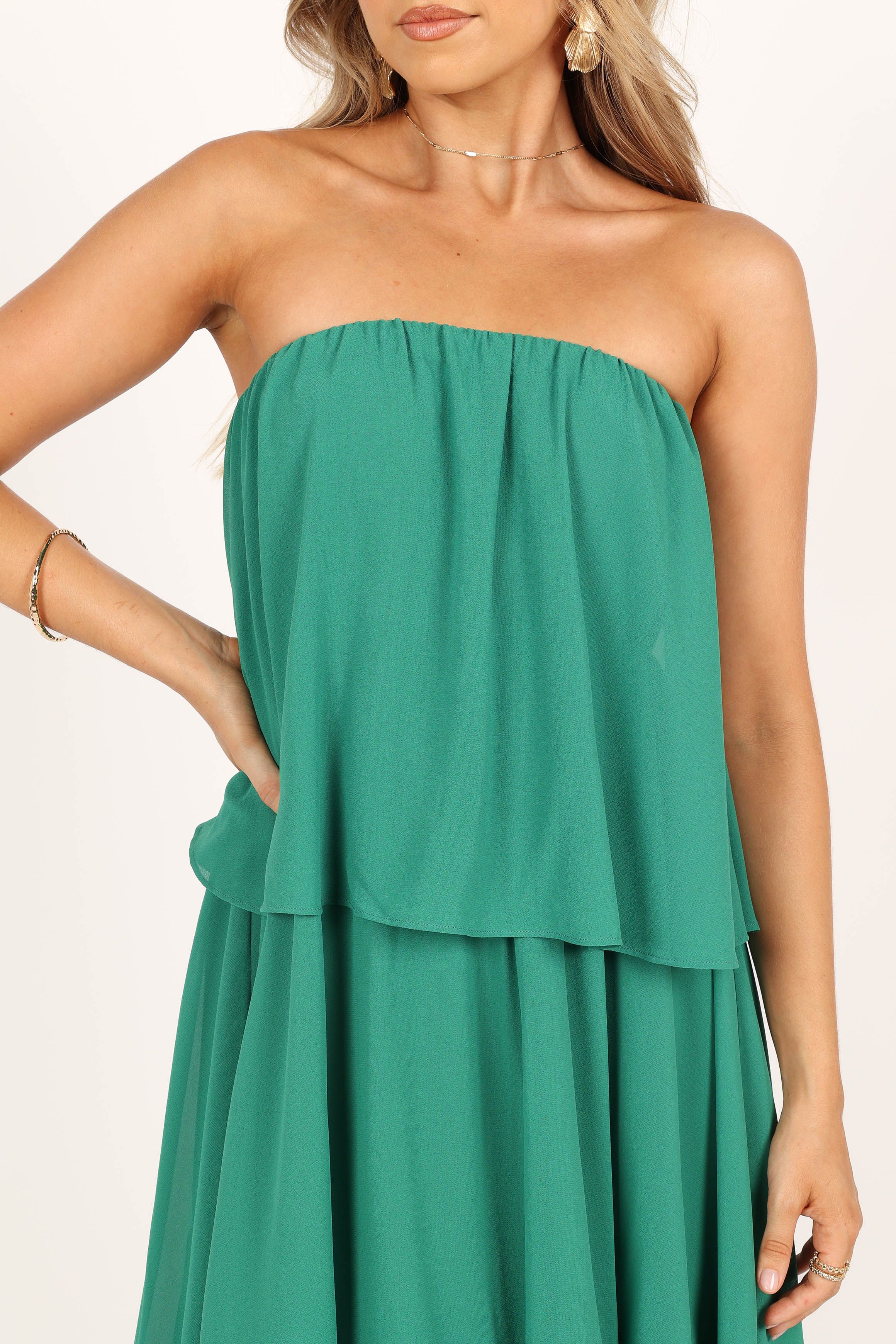 Bloom Strapless Maxi Dress - Green sold by Petal & Pup product image thumbnail 5