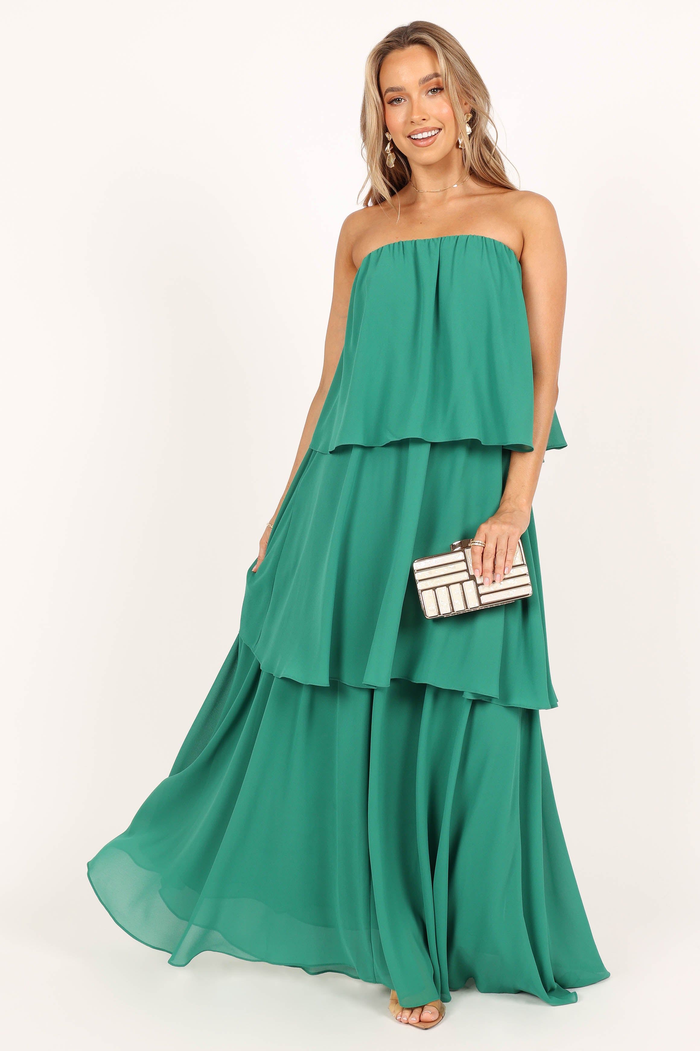 Bloom Strapless Maxi Dress - Green sold by Petal & Pup product image thumbnail 4