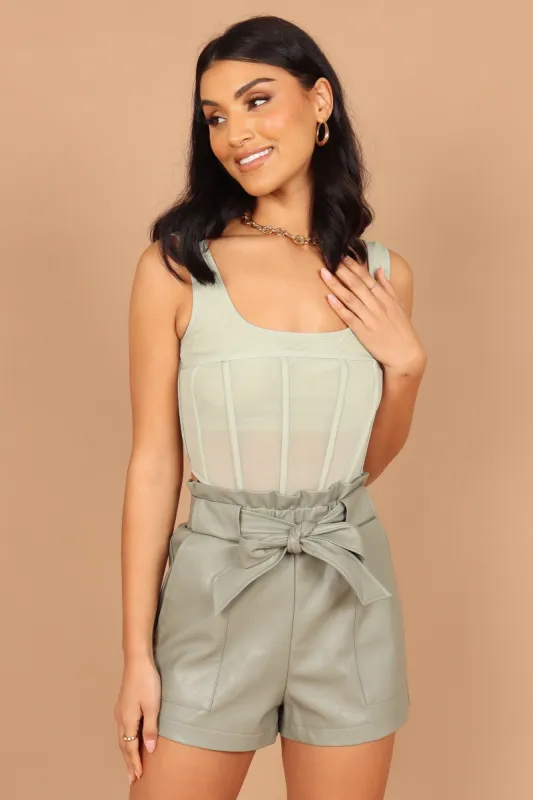 Zelda Mesh Corset Top - Sage made by Petal & Pup