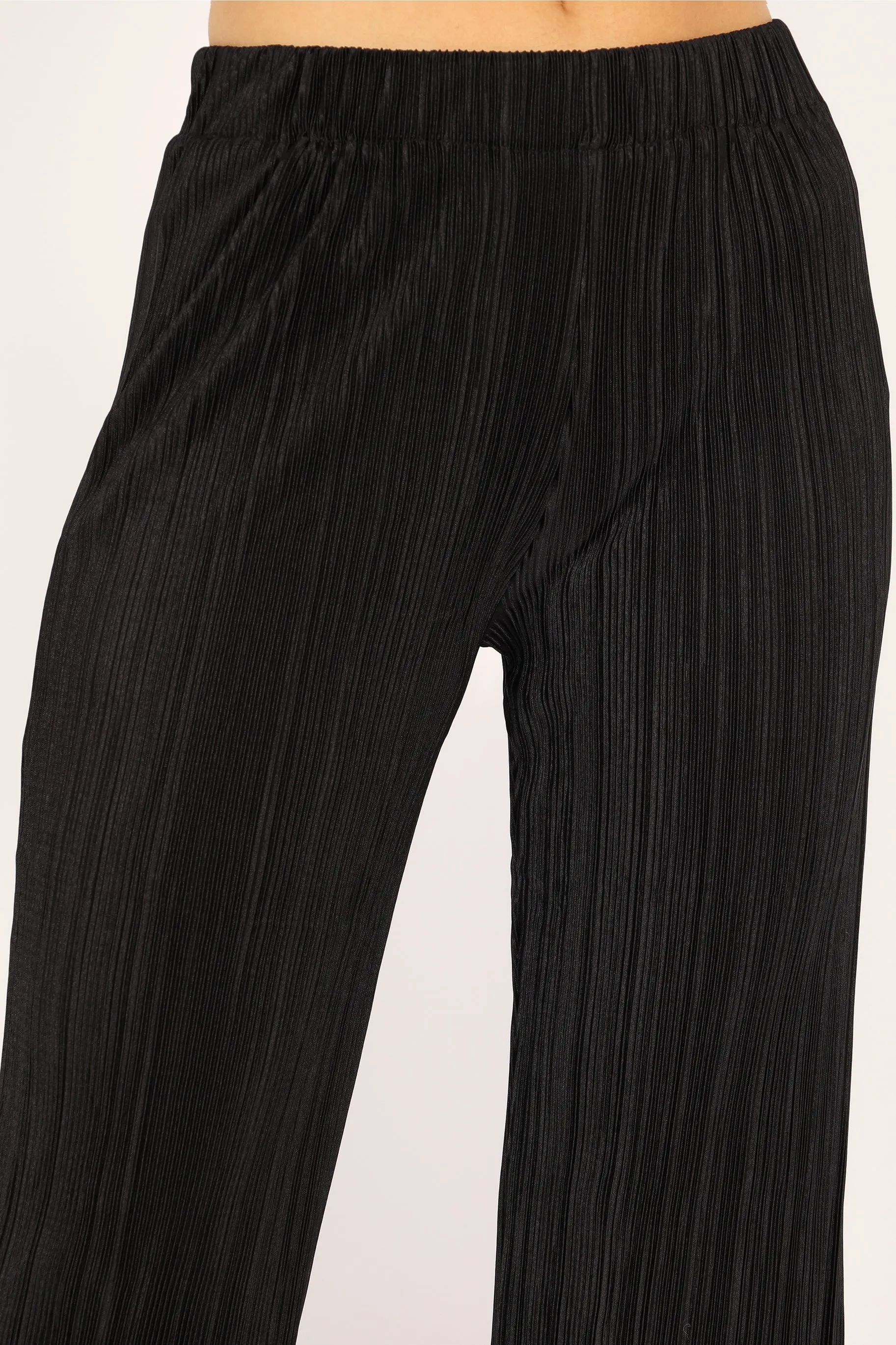 Lulu Plisse Pants - Black sold by Petal & Pup product image thumbnail 4