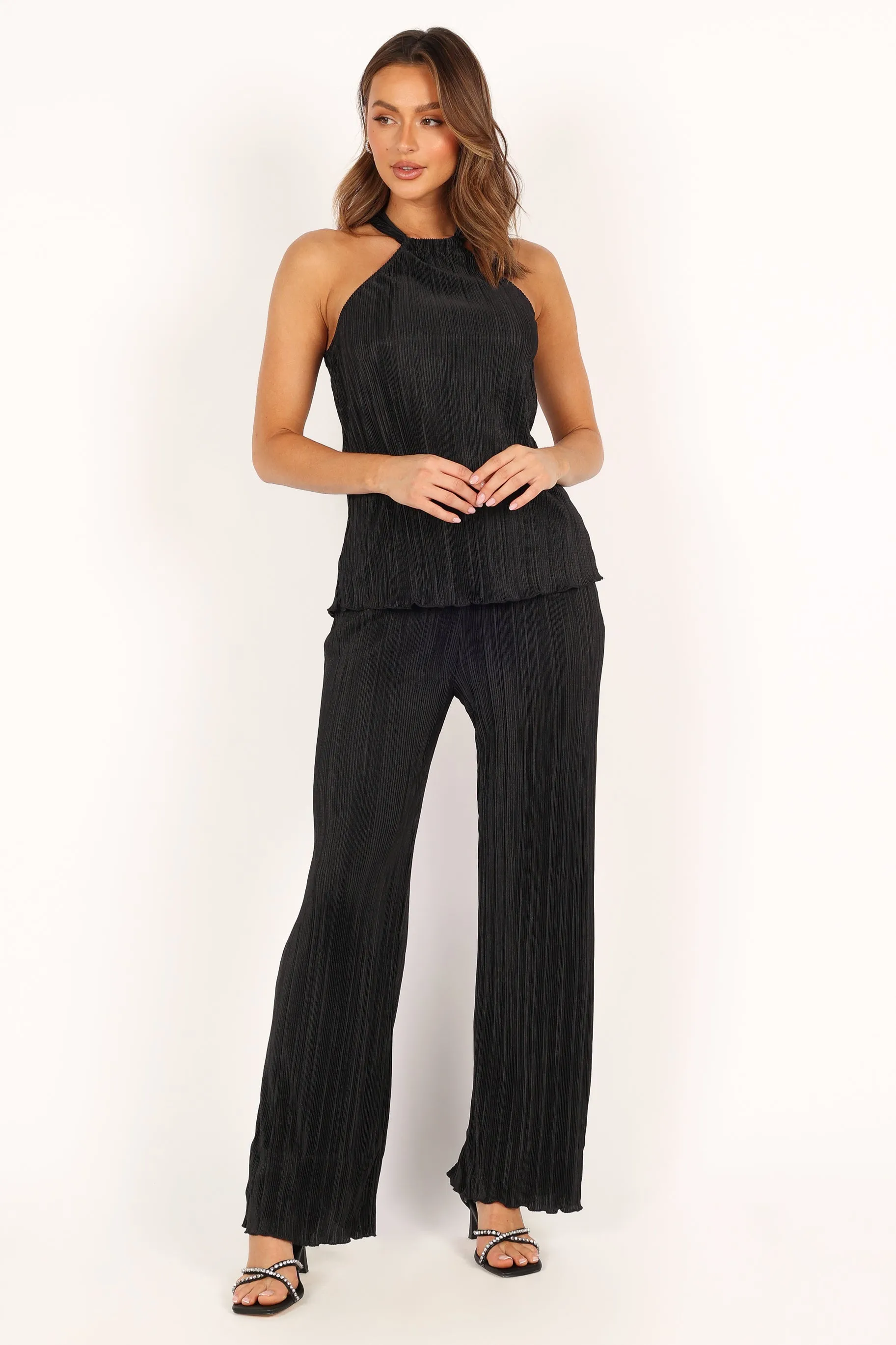 Lulu Plisse Pants - Black sold by Petal & Pup product image thumbnail 3