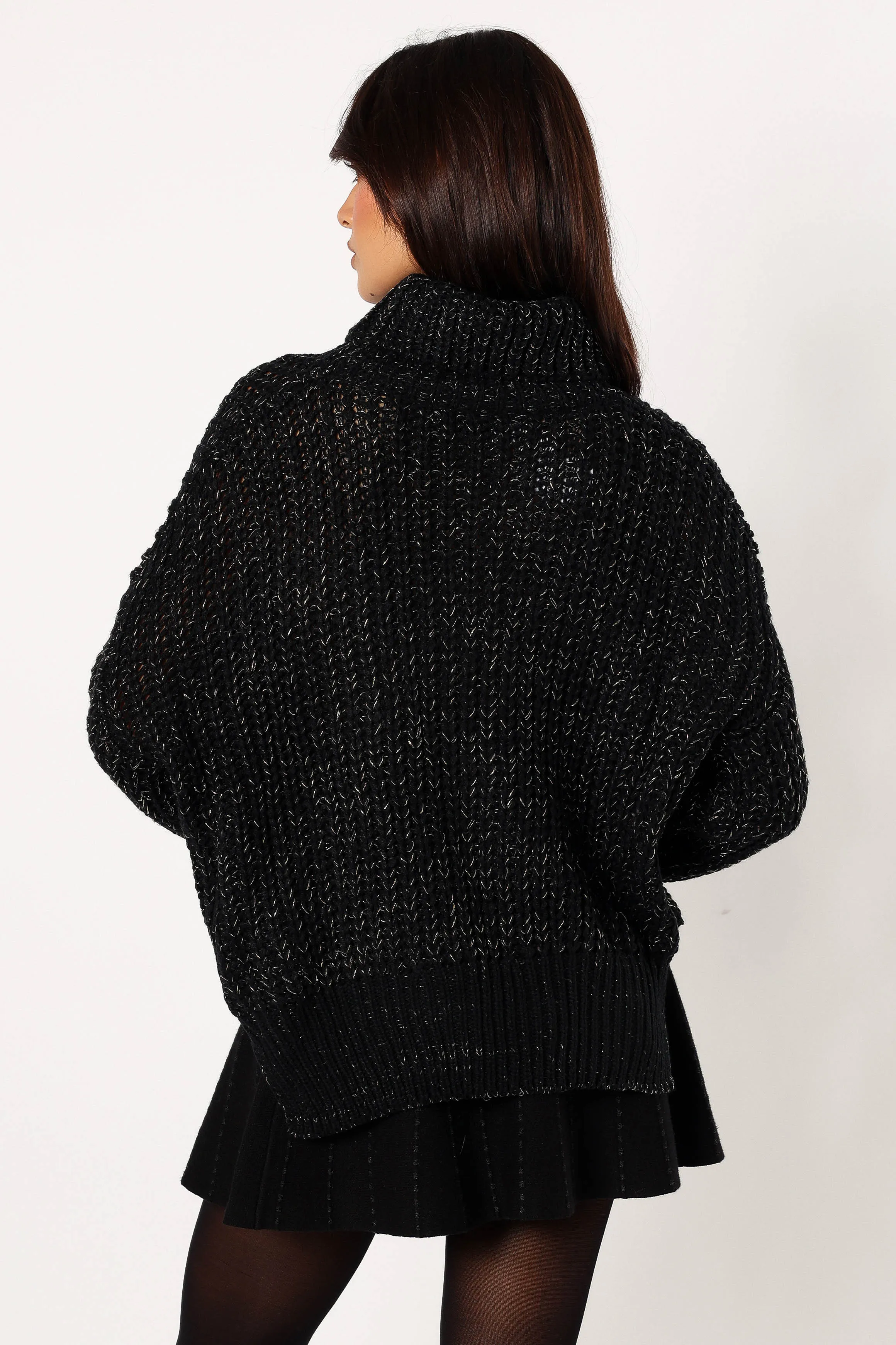 Eleanor Lurex Shine Knit Sweater - Black sold by Petal & Pup product image thumbnail 3