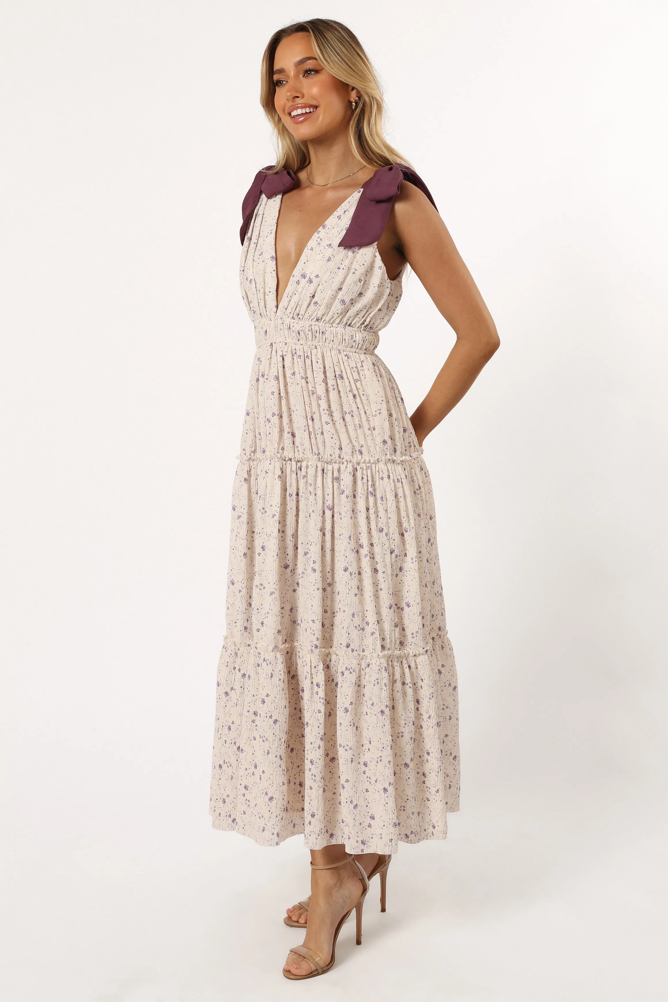 Adeline Maxi Dress - Ivory/Purple sold by Petal & Pup product image thumbnail 4