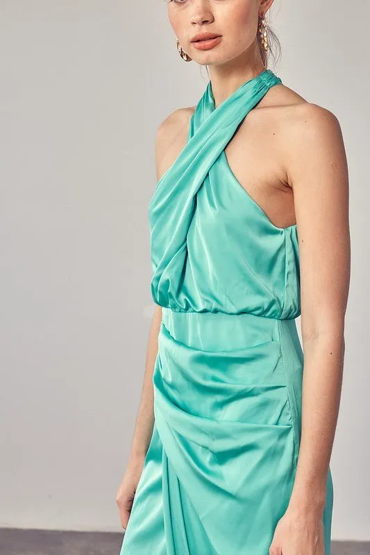 Keke Halterneck Midi Dress - Biscay Green sold by Petal & Pup product image thumbnail 4