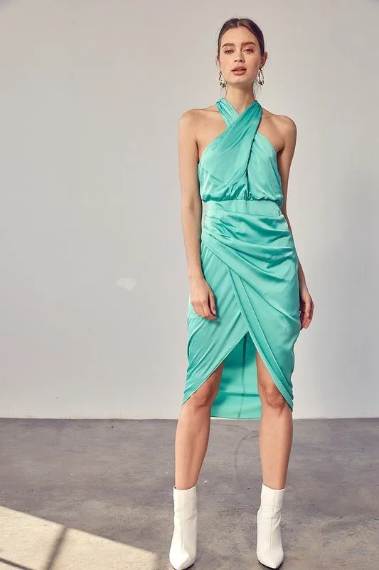 Keke Halterneck Midi Dress - Biscay Green sold by Petal & Pup product image thumbnail 5