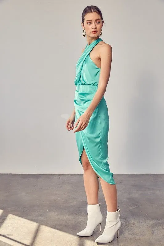 Keke Halterneck Midi Dress - Biscay Green sold by Petal & Pup product image thumbnail 2