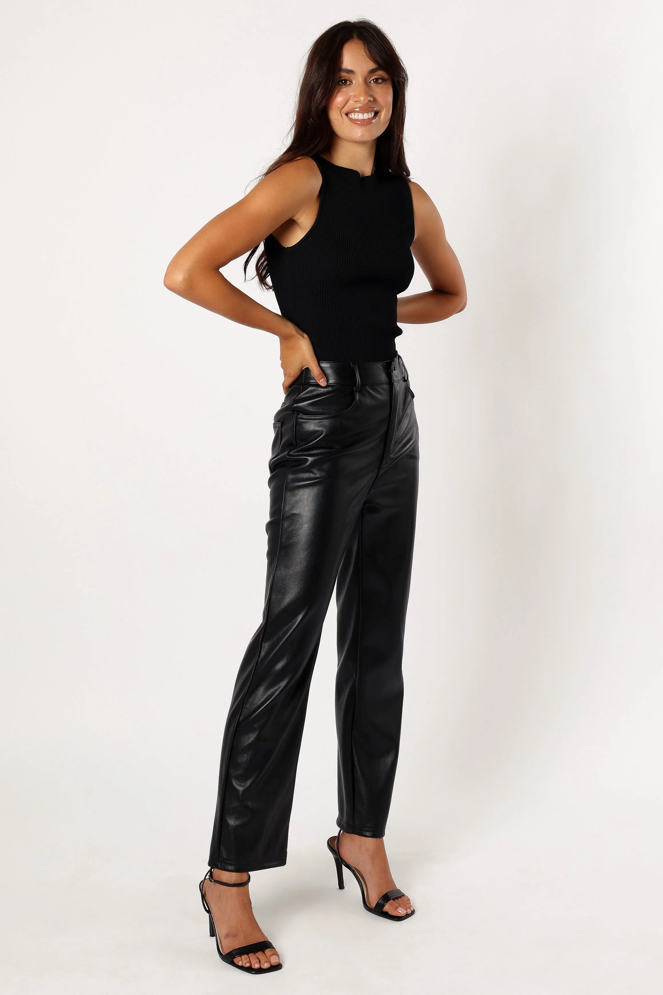 Maverick Vegan Leather Pants - Black sold by Petal & Pup product image thumbnail 3