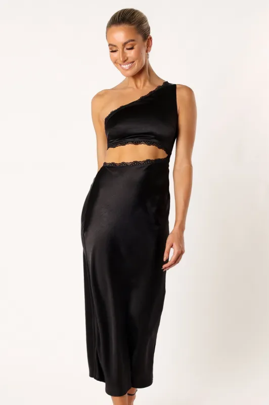 Alta Long Midi Dress - Black sold by Petal & Pup