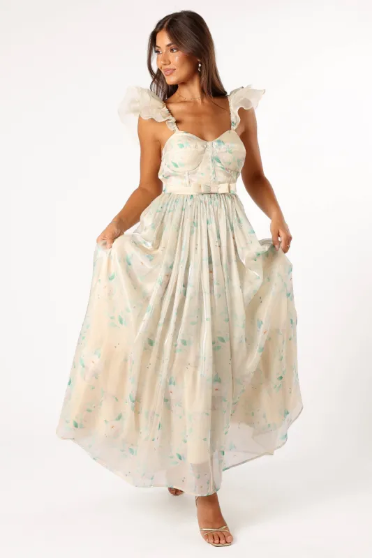Freesia Maxi Dress - Cream sold by Petal & Pup
